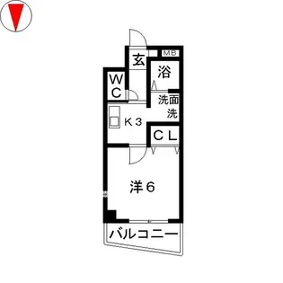 レーベン新城【9階】の間取り