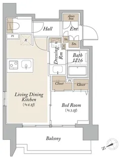 オーキッドレジデンス芝浦【9階】の間取り