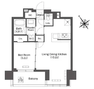 コンフォリア芝浦MOKU【5階】の間取り