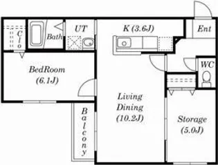 メゾンファイブエイト【2階】の間取り