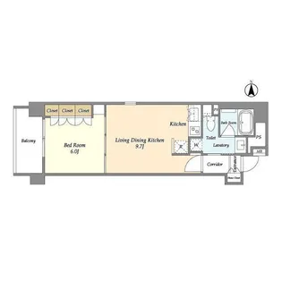コンフォリア西麻布【8階】の間取り