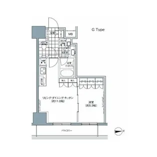 パークハビオ上野3丁目【11階】の間取り