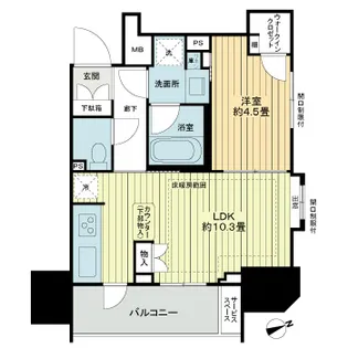 ザ・パークハウスアーバンス御成門【10階】の間取り