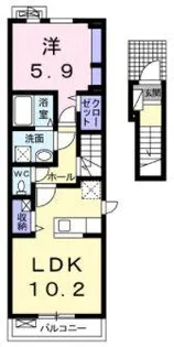 エルシャーレB【2階】の間取り