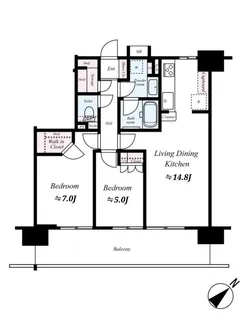 ヴェリテ弁天町ブライト【3階】の間取り