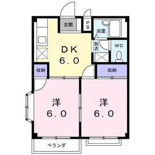 ロマニーカルベD【1階】の間取り