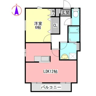 アバンス大竹【1階】の間取り