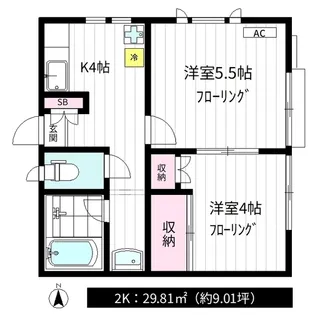 コーポM【1階】の間取り