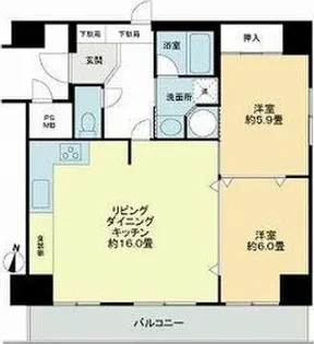 ライオンズマンション第8大通【8階】の間取り