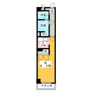 ミレニアム八田【1階】の間取り