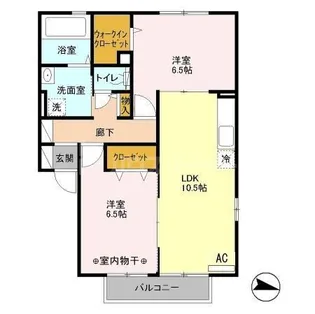 パークハイム興宮【2階】の間取り