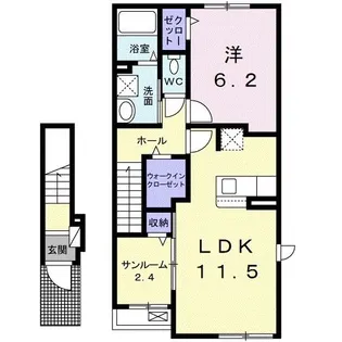ベルシャイン 紀三井寺 I【2階】の間取り