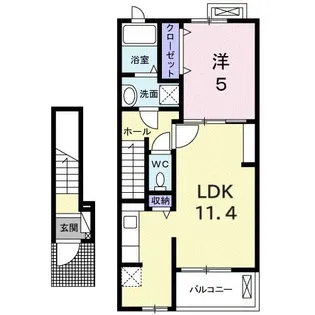 エスポワ・ルークス【2階】の間取り