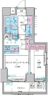 ジェノヴィア浅草IIスカイガーデン【11階】の間取り