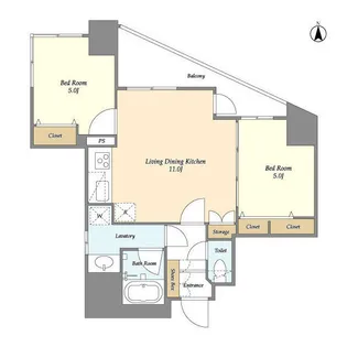 リバーレ芝公園【13階】の間取り