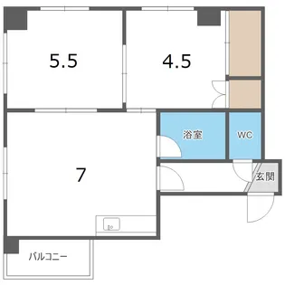 グランドアベニュー中の島【2階】の間取り