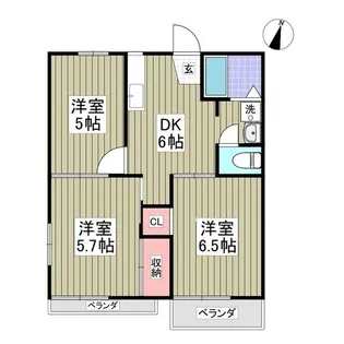 富士見コーポB棟【2階】の間取り