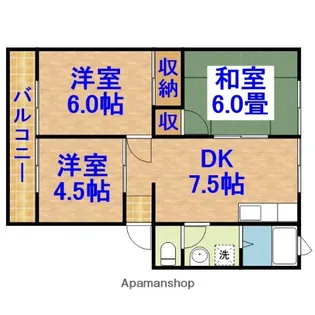 パナハイツ中西【2階】の間取り