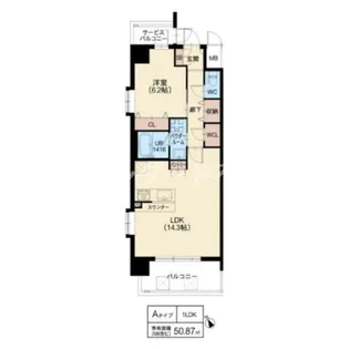 スプランディッド福島WEST【5階】の間取り