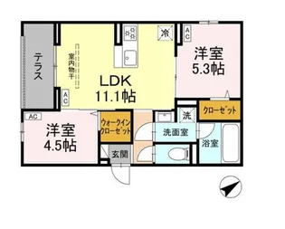 アルスフィルド相模原【1階】の間取り