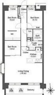 コンフォリア高島平【7階】の間取り
