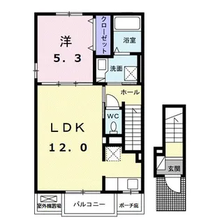 スール ソレイユ ココル I【2階】の間取り