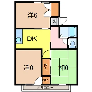 セジュール菊地B【2階】の間取り