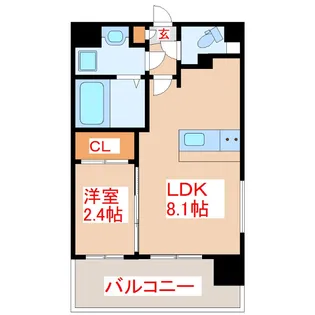 リアンシエルブルー鹿児島中央【3階】の間取り