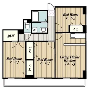グランドール海老名【6階】の間取り