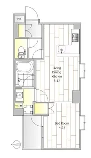 サクラティアラ目黒都立大【3階】の間取り