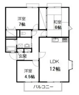 サンビレッジ南富ケ丘F【2階】の間取り