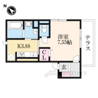 LAVILLA五個荘B棟【1階】の間取り