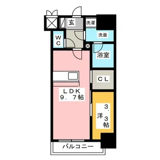 ハーモニーレジデンス名古屋今池【11階】の間取り