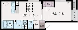 (仮)イクシオ本木東町【3階】の間取り