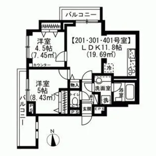 スカイエ西日暮里【2階】の間取り