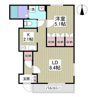 ラ・メール城脇A【1階】の間取り