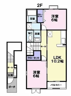 セレーノ ピアッツァII【2階】の間取り