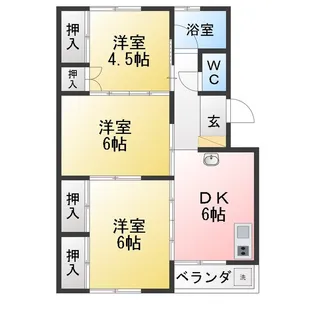 クイーンズガーデン【1階】の間取り