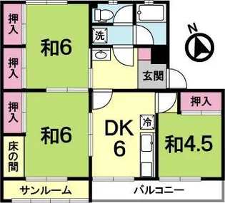 グリーンハイツ見川【3階】の間取り