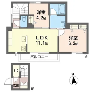 フラワーハイツ【2階】の間取り