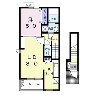 ハピネス K【2階】の間取り
