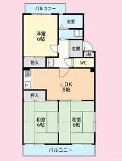 岡嶋グリーンハイツ【2階】の間取り