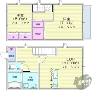 パークサイド国見ヶ丘【1階】の間取り