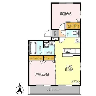 オッツ吉川 B【2階】の間取り