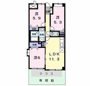 サンパティーク【1階】の間取り