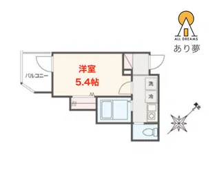 MELLAS黄金町【3階】の間取り