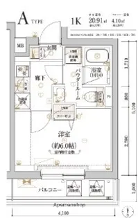 ECREDE横濱吉野町【1階】の間取り