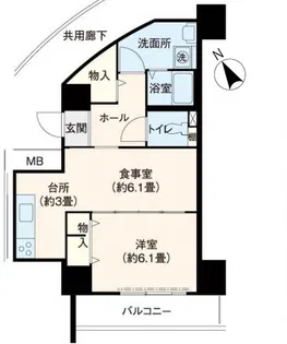 URフレール新開地3丁目【13階】の間取り