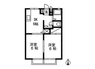 茨城県かすみがうら市下稲吉【アパート】の間取り