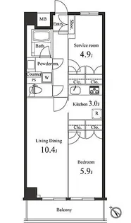 プライマル小石川【4階】の間取り